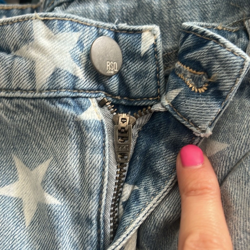 RSQ Collective Star Print Girls Denim Shorts • Size 14 - Picture 10 of 10